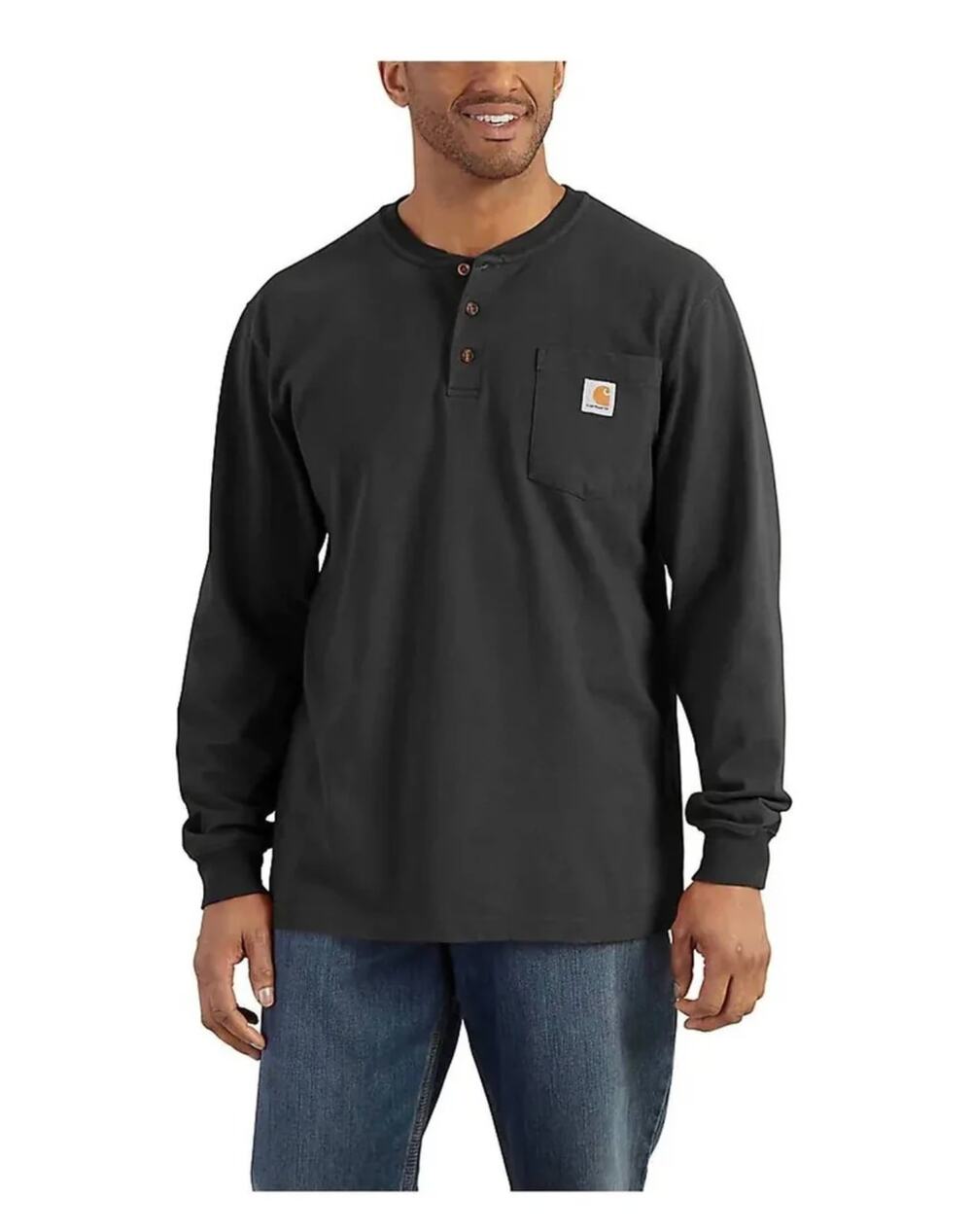 Carhartt Black Heavyweight Thermal Henley Men's M